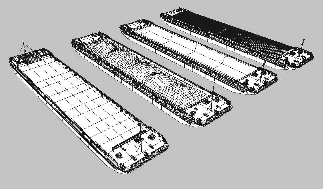 Barges   collection  01 Low-poly 3D model_5