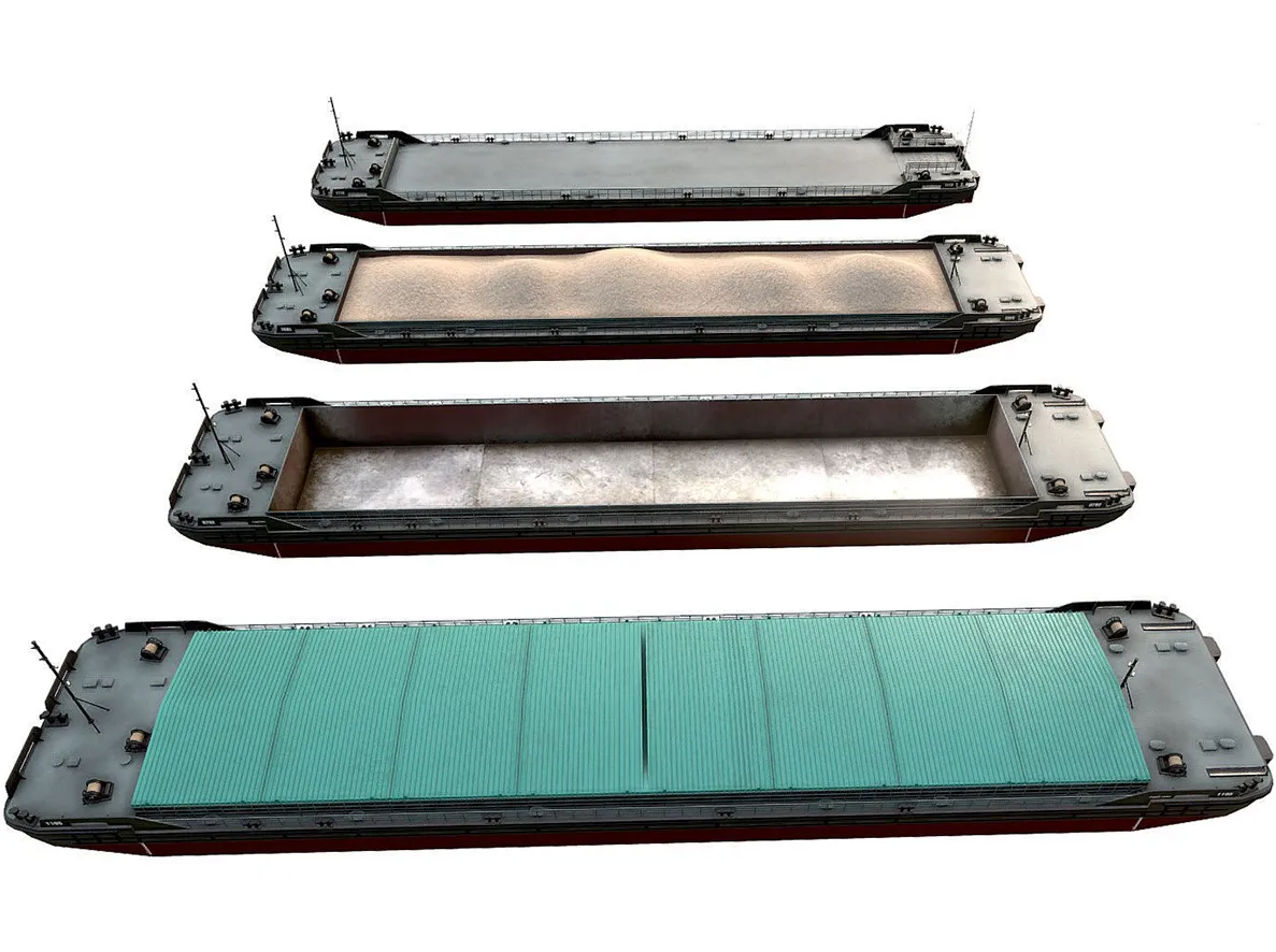 Barges collection 01 3D model