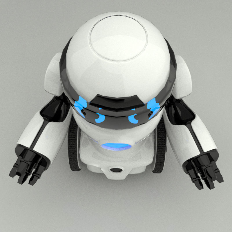 Two Wheels Robot Model Low-poly 3D model_14