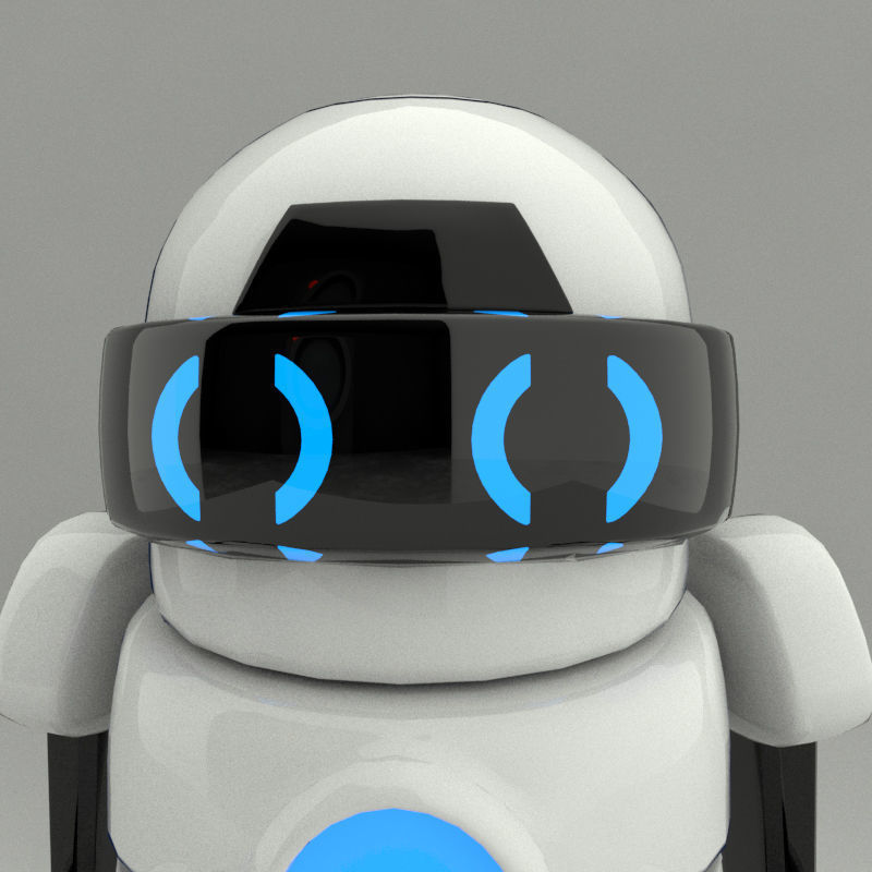 Two Wheels Robot Model Low-poly 3D model_11