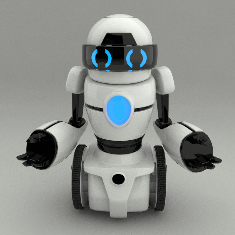 Two Wheels Robot Model Low-poly 3D model_15