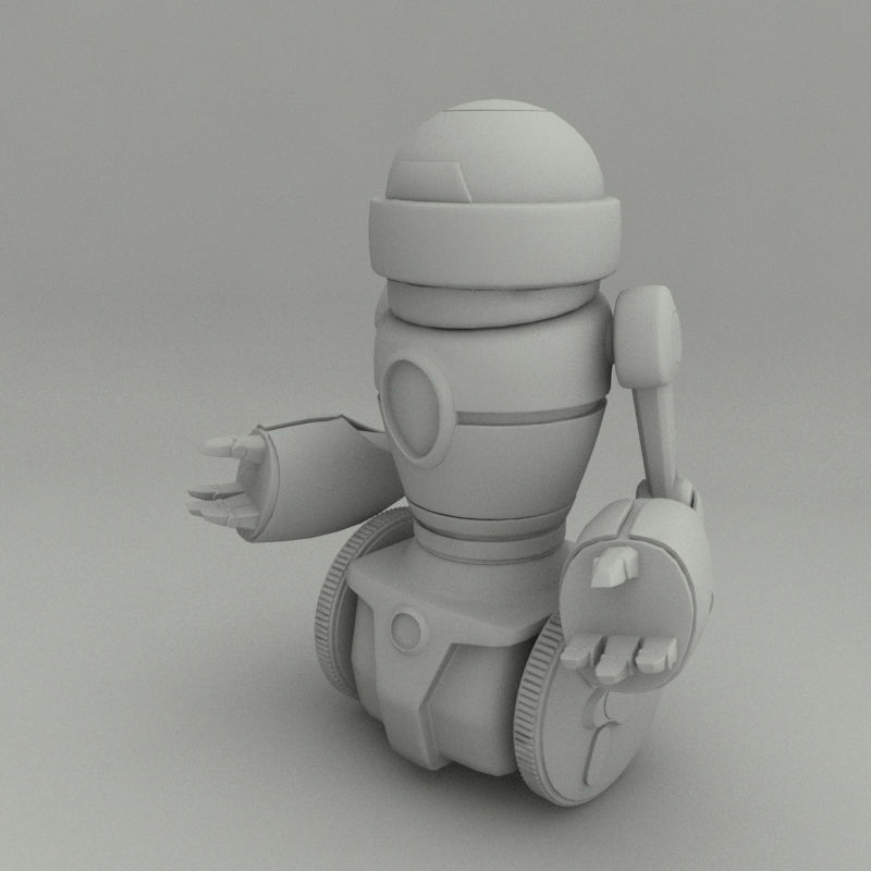 Two Wheels Robot Model Low-poly 3D model_1