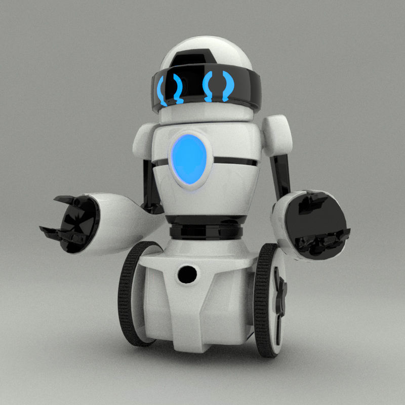 Two Wheels Robot Model Low-poly 3D model_10