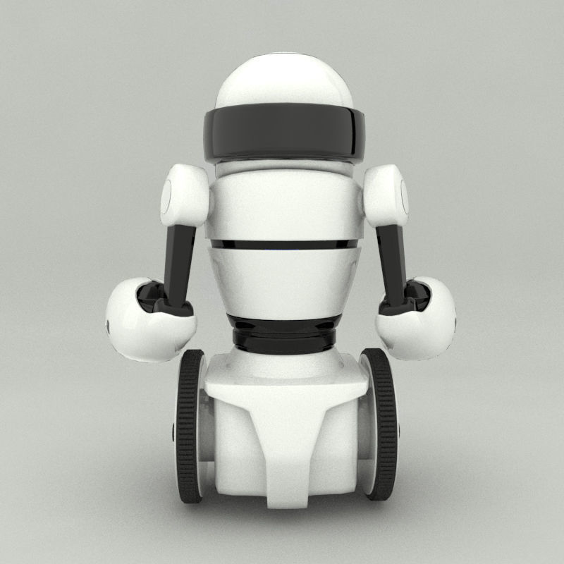 Two Wheels Robot Model Low-poly 3D model_9