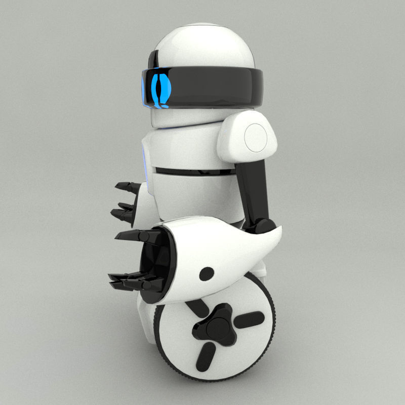 Two Wheels Robot Model Low-poly 3D model_12