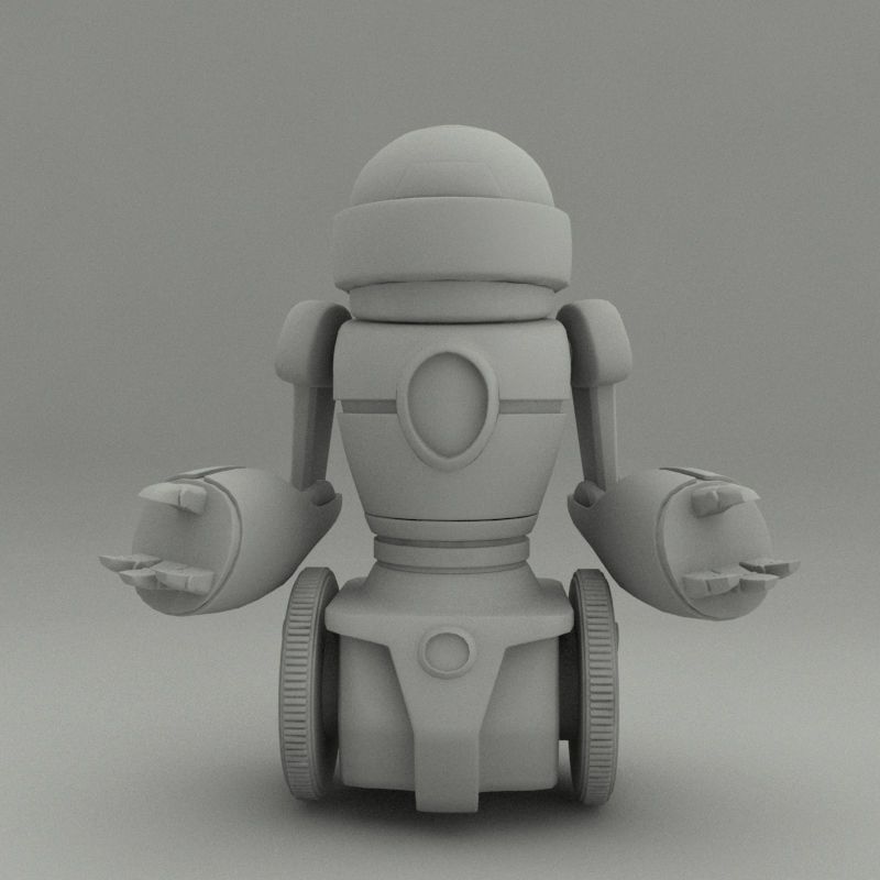 Two Wheels Robot Model Low-poly 3D model_5