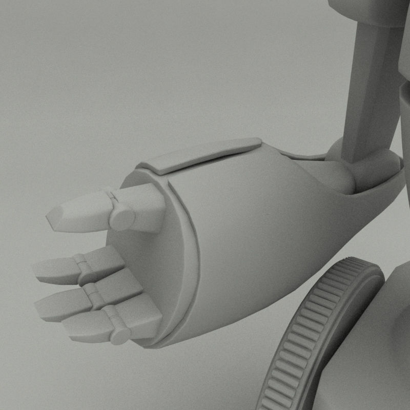 Two Wheels Robot Model Low-poly 3D model_7