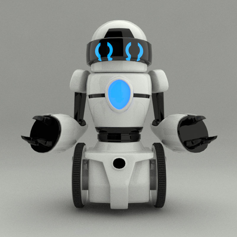 Two Wheels Robot Model Low-poly 3D model_4