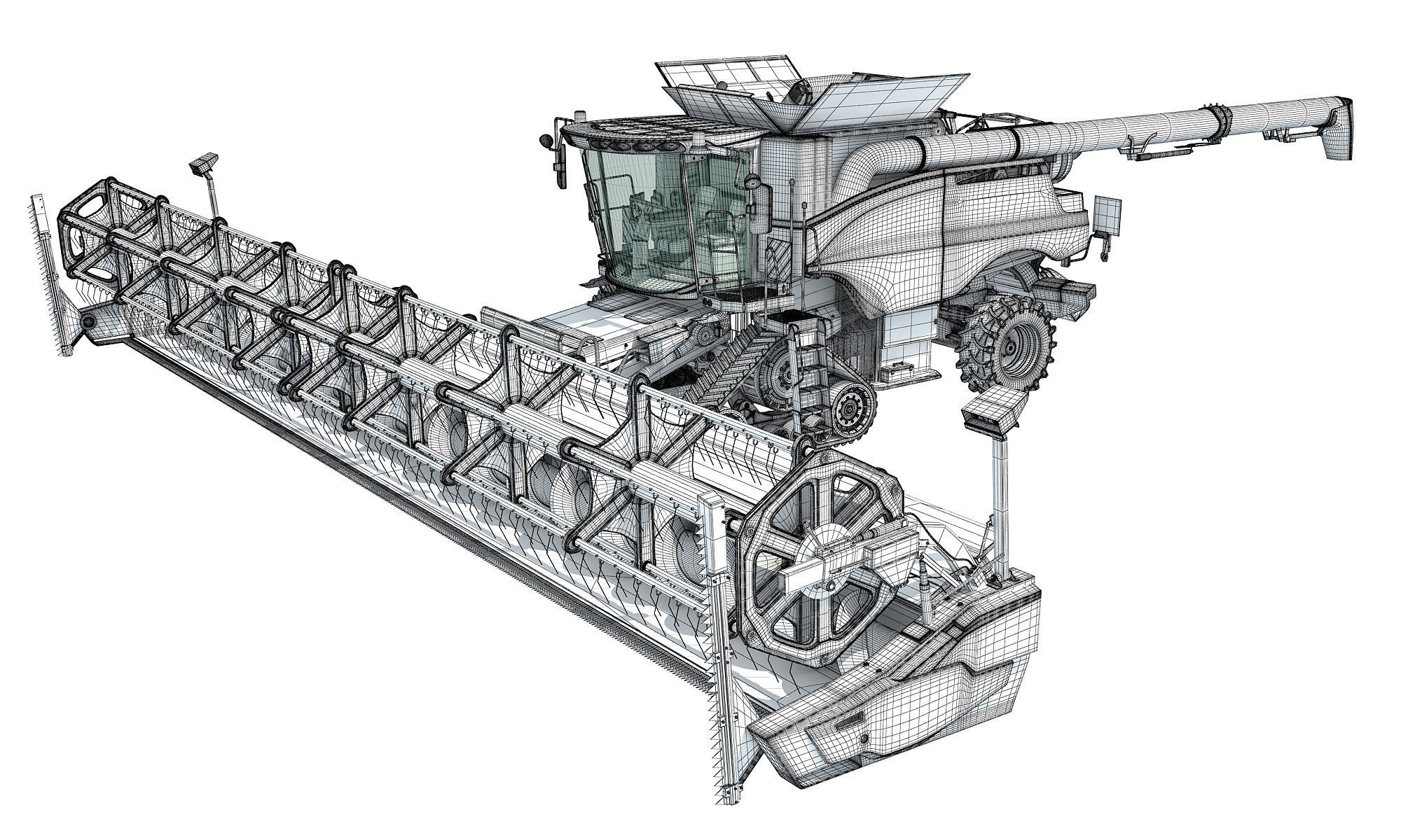 Combine Harvester 2020 3D model_16