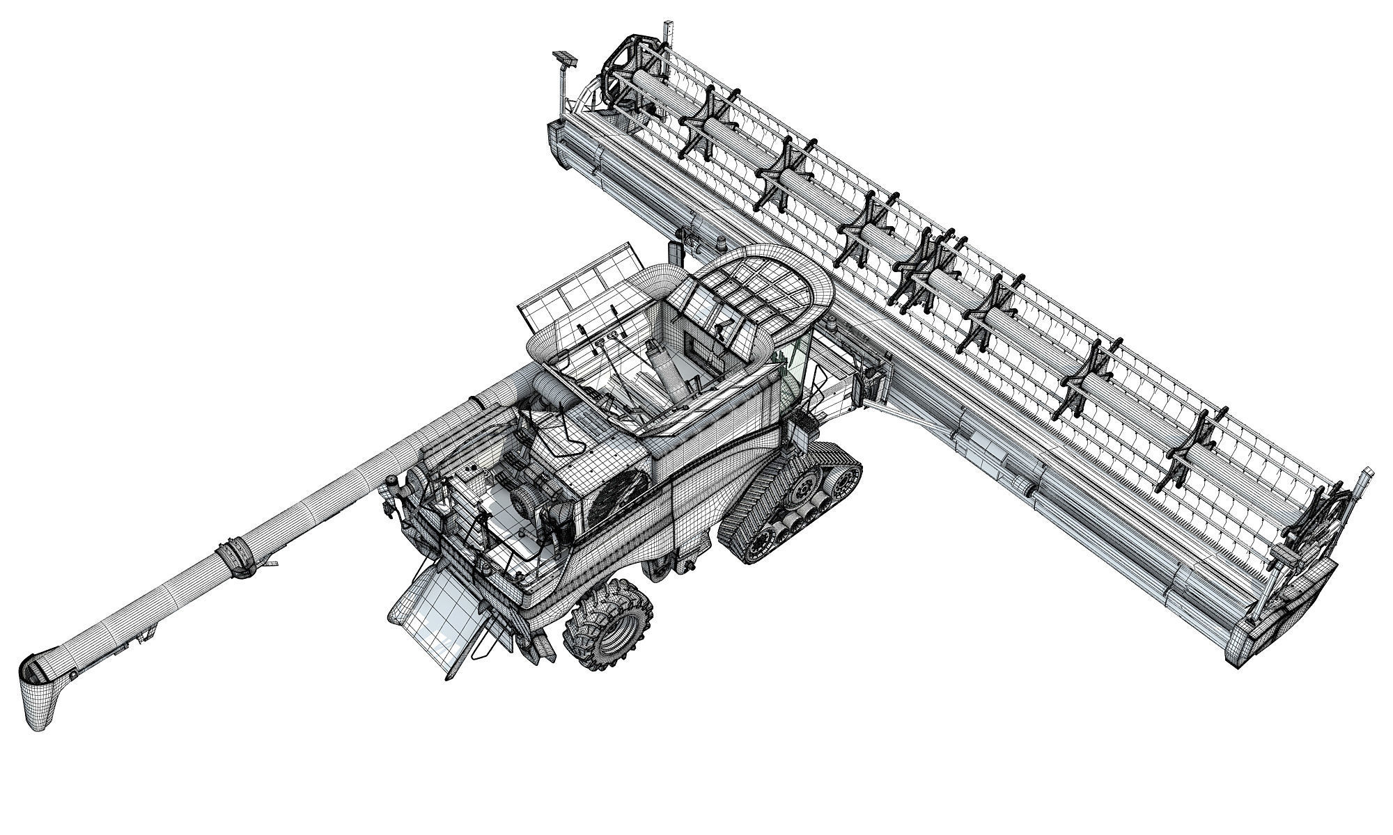 Combine Harvester 2020 3D model_19