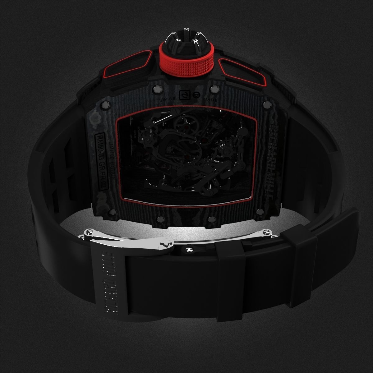 Richard Mille RM 50-03 Watch With Black Strap 3D model_4