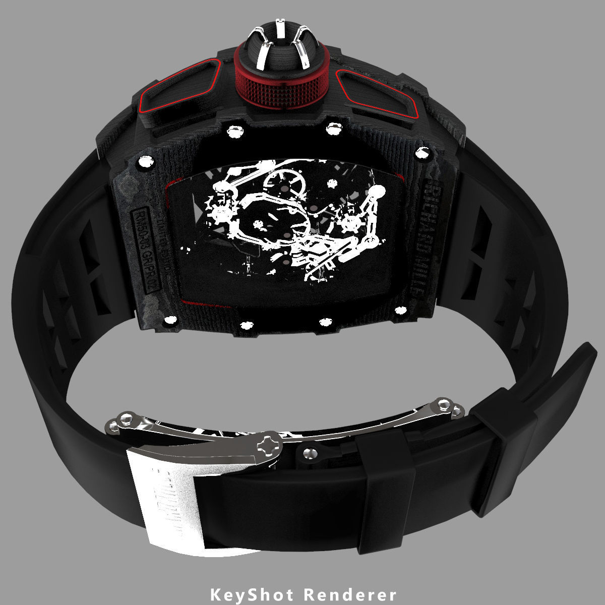 Richard Mille RM 50-03 Watch With Black Strap 3D model_10