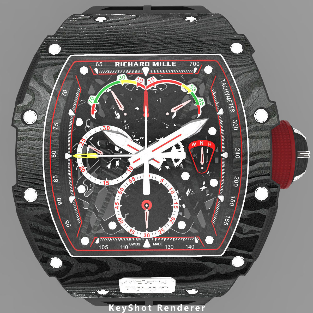 Richard Mille RM 50-03 Watch With Black Strap 3D model_6