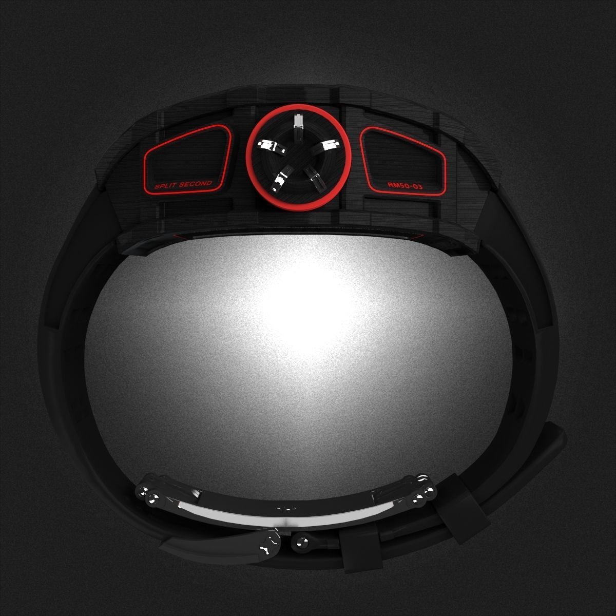 Richard Mille RM 50-03 Watch With Black Strap 3D model_3
