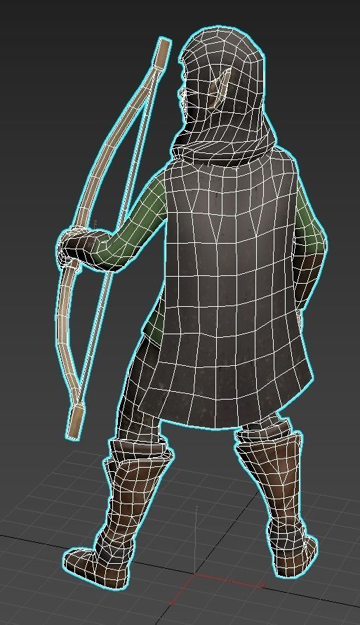 Elf Archer Low-poly 3D model_5