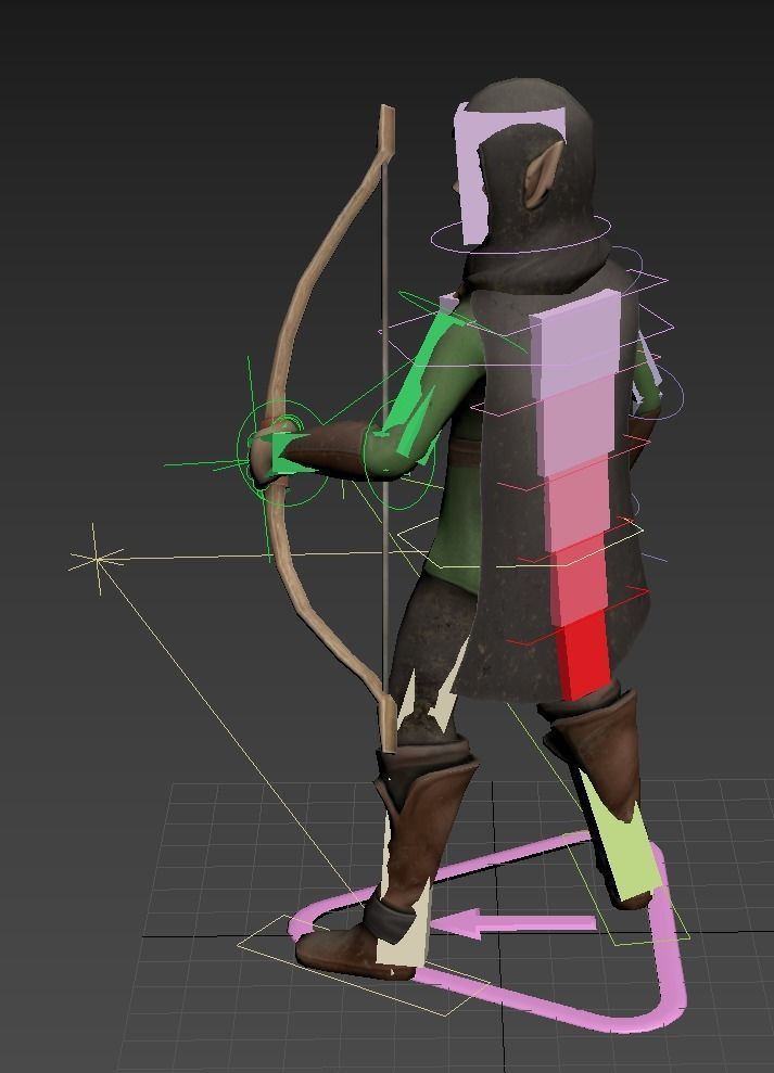Elf Archer Low-poly 3D model_3