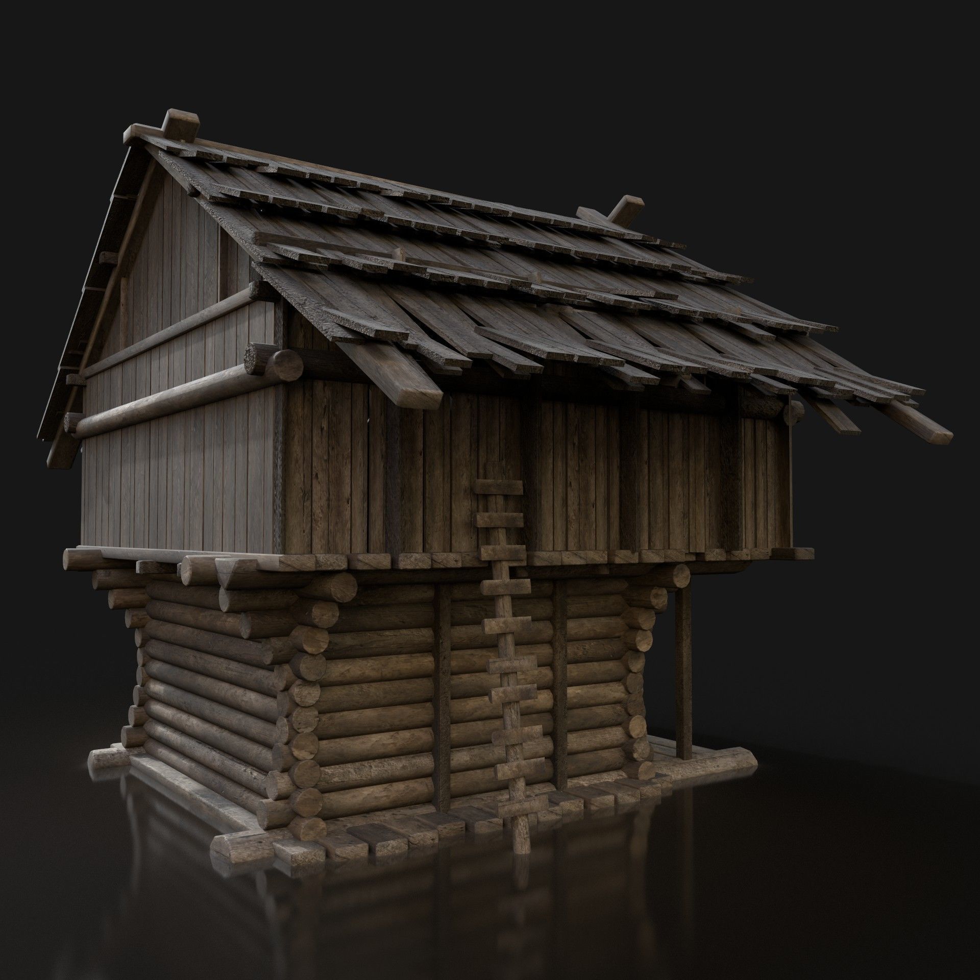 Viking Big House Cottage Hut Northern Fantasy Next Gen AAA Low-poly 3D model_3