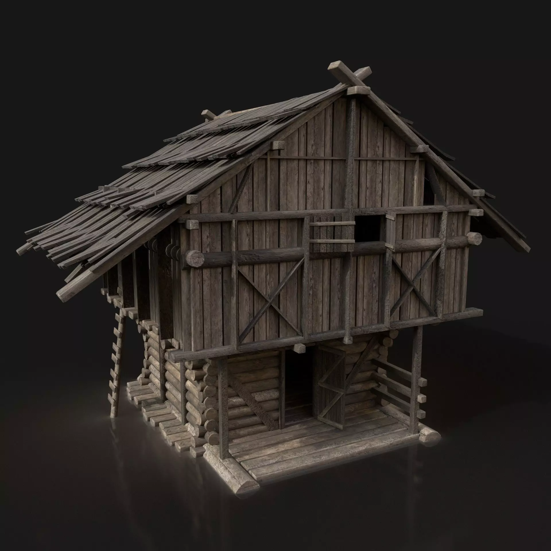 Viking Big House Cottage Hut Northern Fantasy Next Gen AAA Low-poly 3D model_0