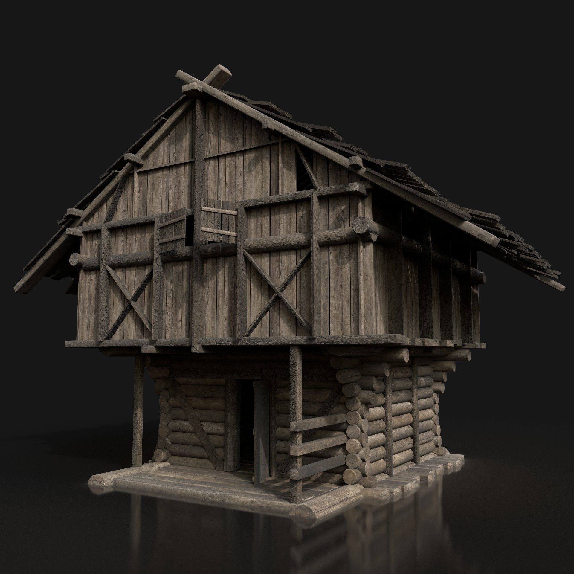 Viking Big House Cottage Hut Northern Fantasy Next Gen AAA Low-poly 3D model_1