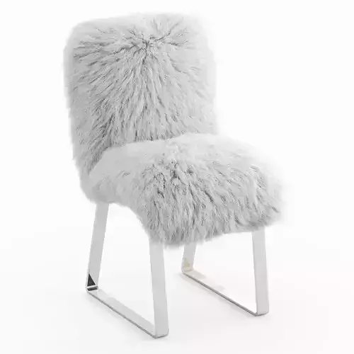Chair with fur upholstery Mongolian lamb