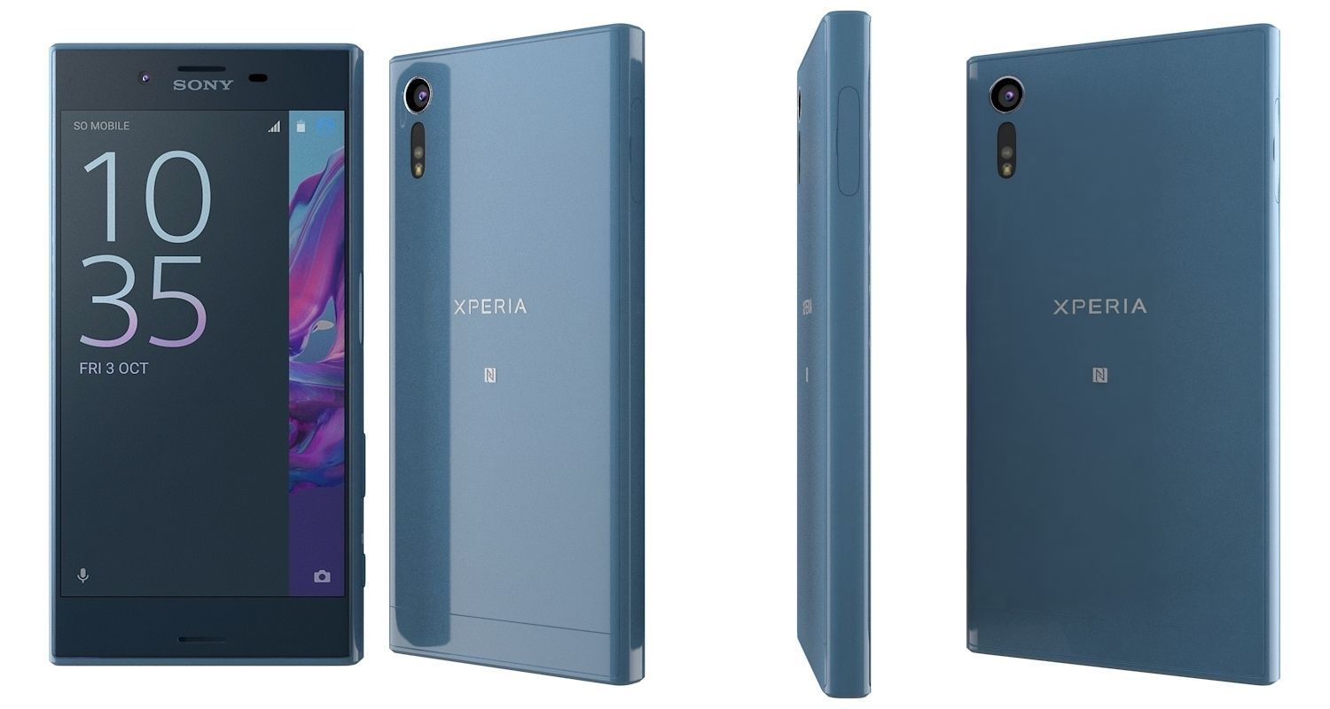 Sony Xperia XZ Forest blue 3D model_2
