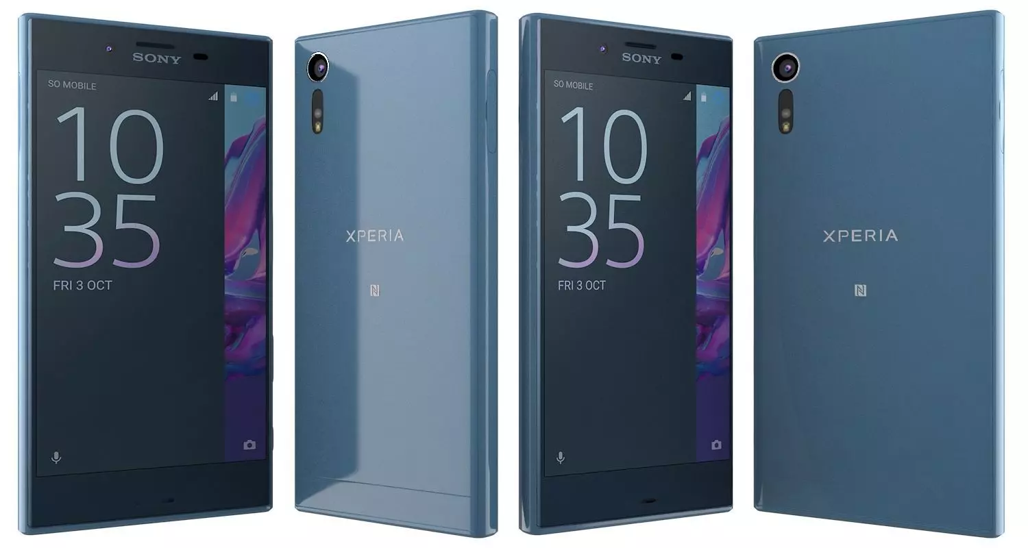 Sony Xperia XZ Forest blue 3D model_0