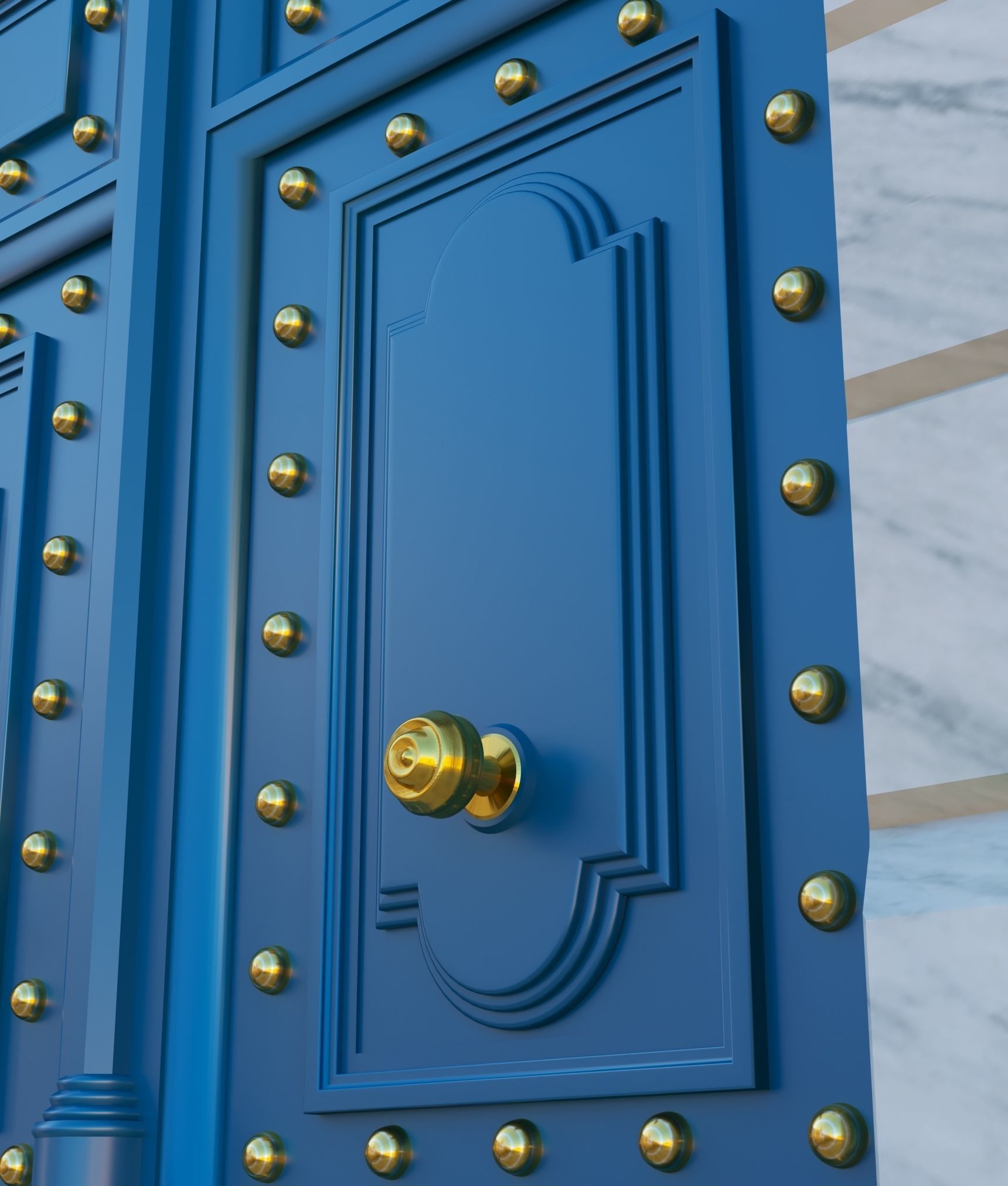 Ornate Door entrance 3D model_1