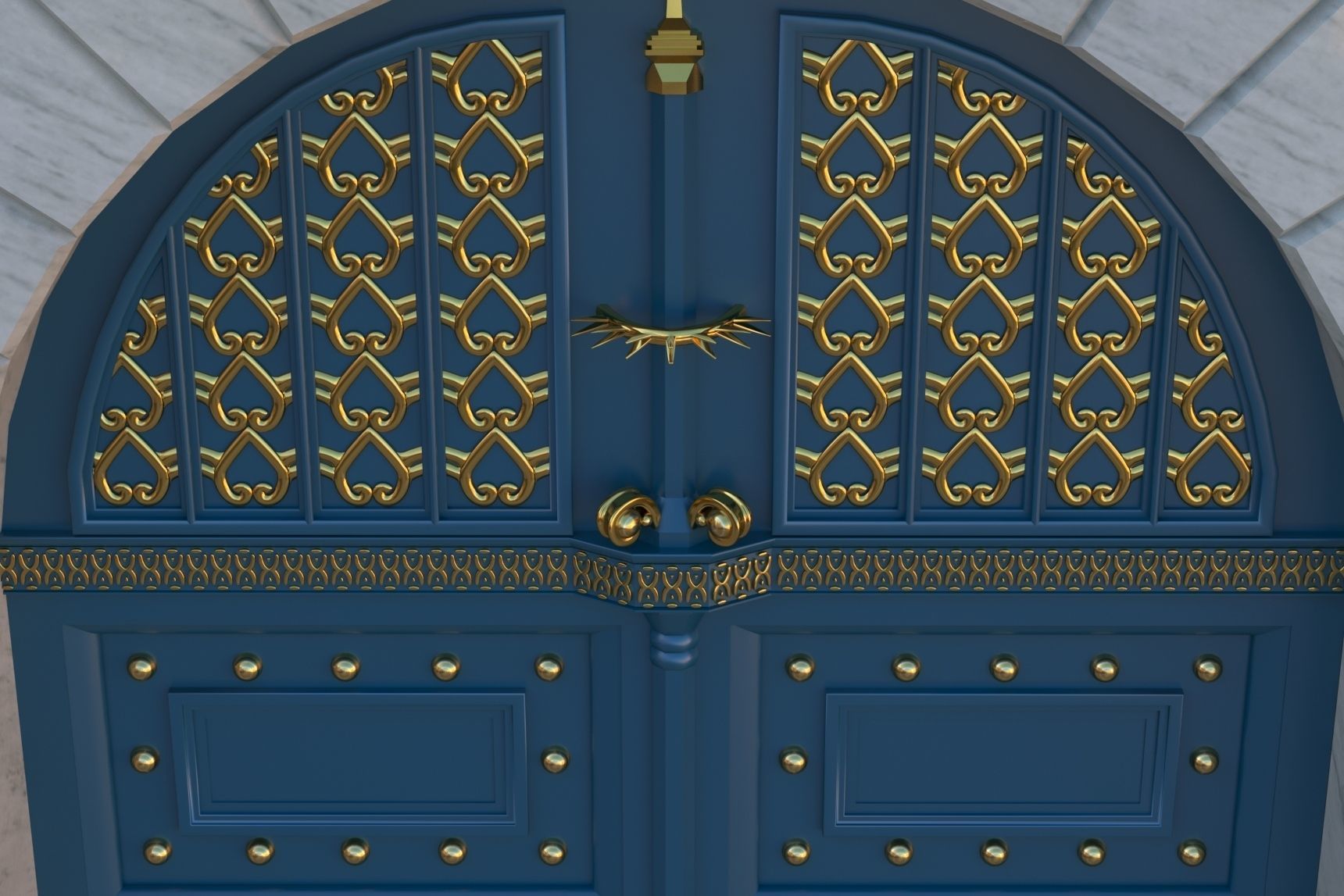Ornate Door entrance 3D model_3
