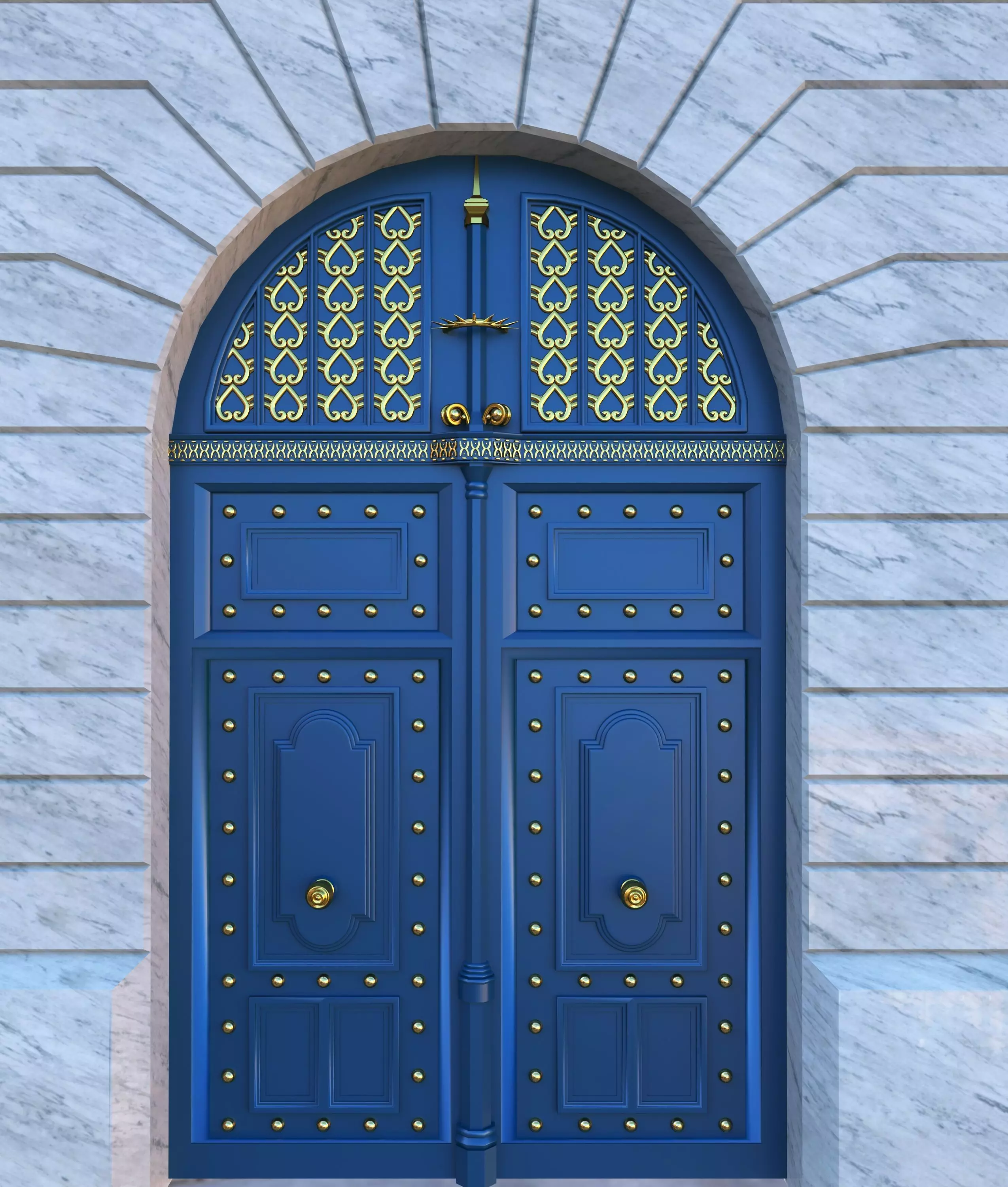 Ornate Door entrance 3D model_0