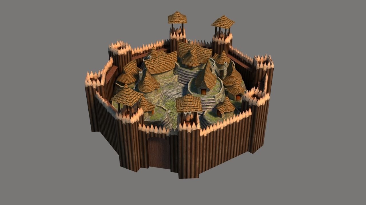 Barbarian Village Low-poly 3D model_3