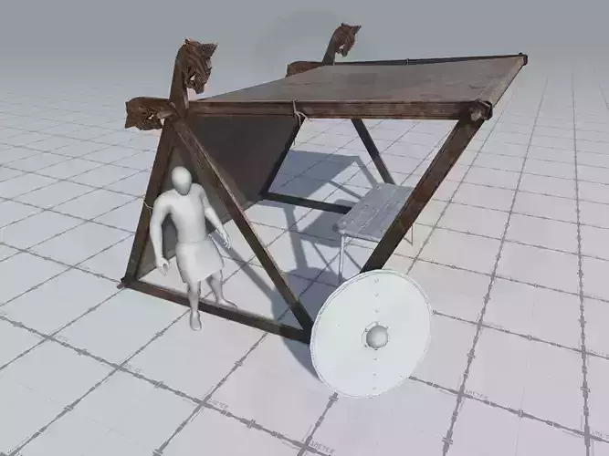 Viking Market Tent Low-poly 3D model
