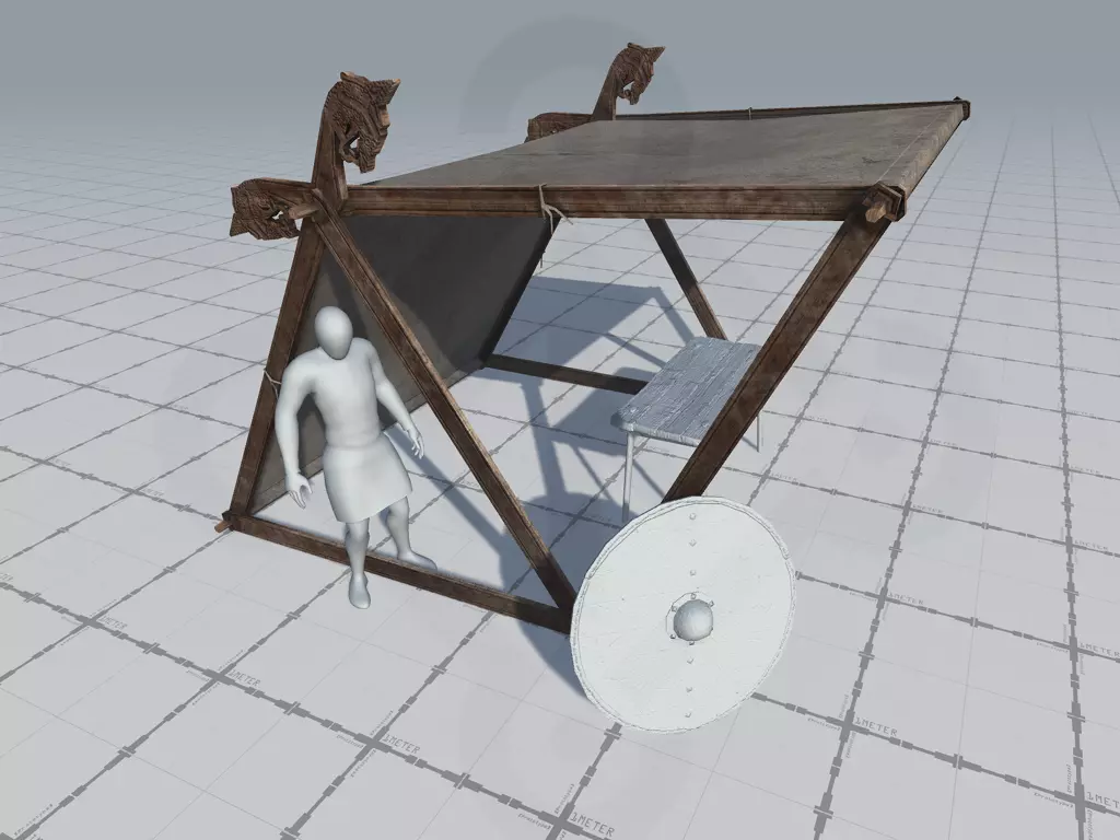 Viking Market Tent Low-poly 3D model_0