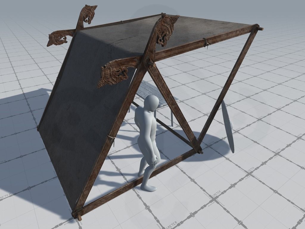 Viking Market Tent Low-poly 3D model_1