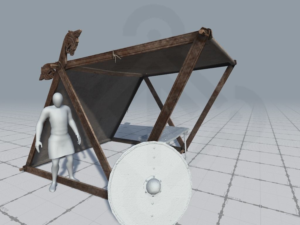 Viking Market Tent Low-poly 3D model_5