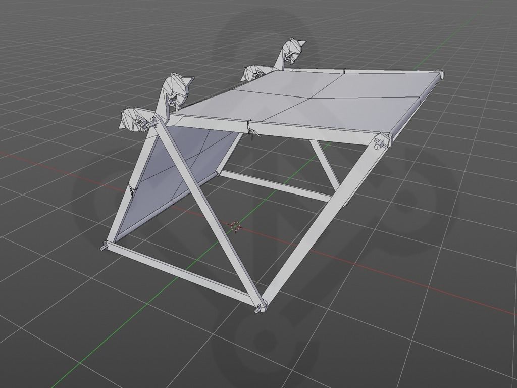 Viking Market Tent Low-poly 3D model_7