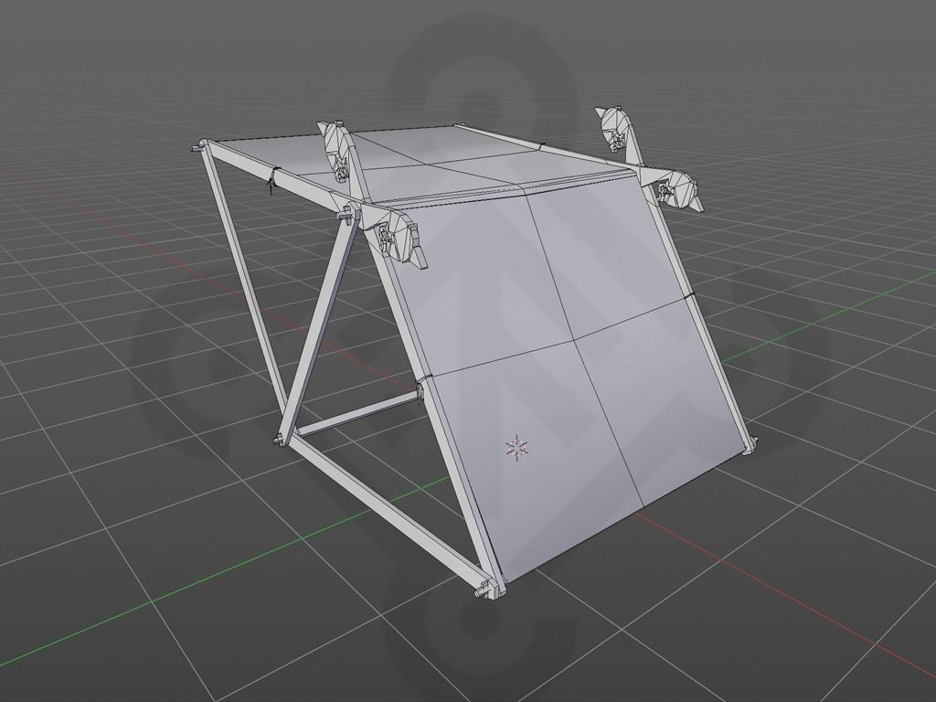 Viking Market Tent Low-poly 3D model_8
