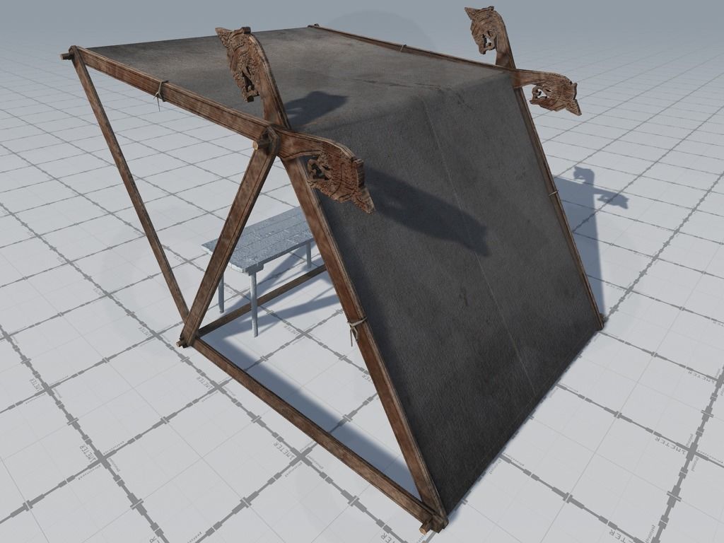 Viking Market Tent Low-poly 3D model_2