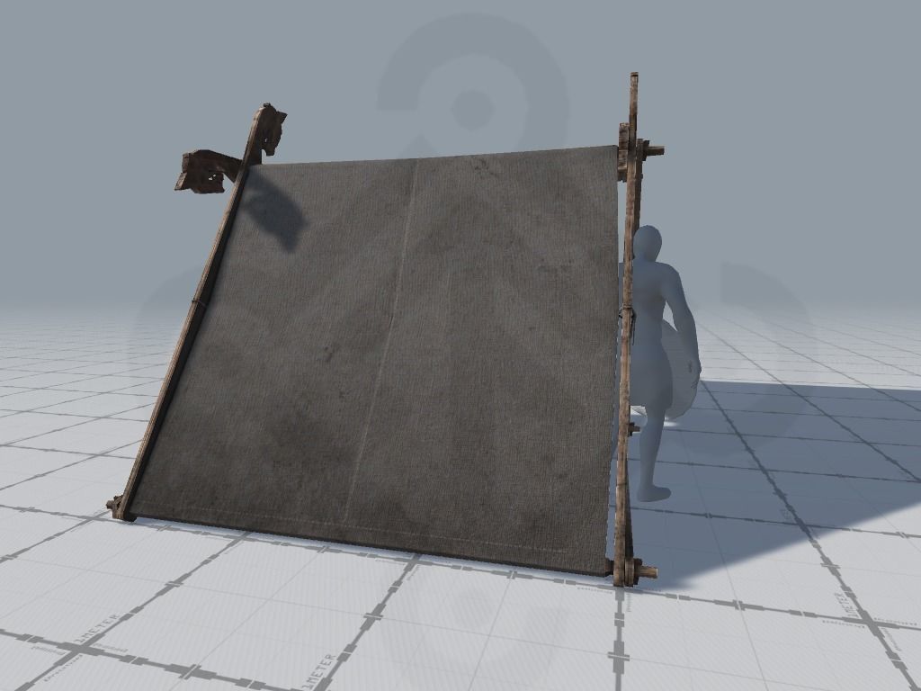 Viking Market Tent Low-poly 3D model_6