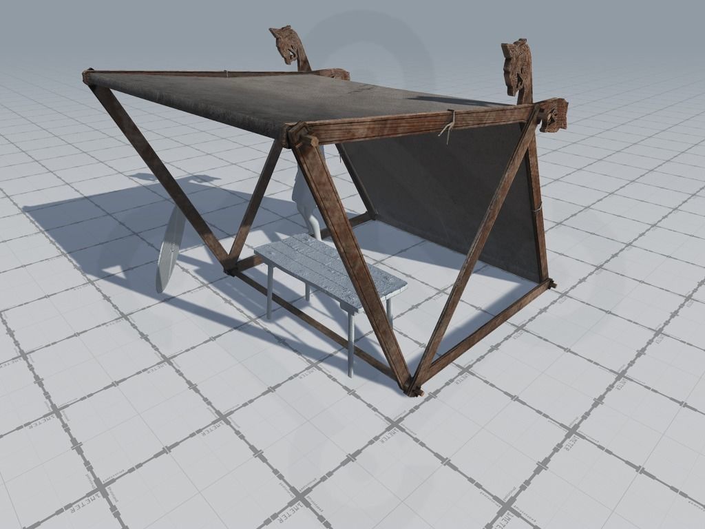 Viking Market Tent Low-poly 3D model_3
