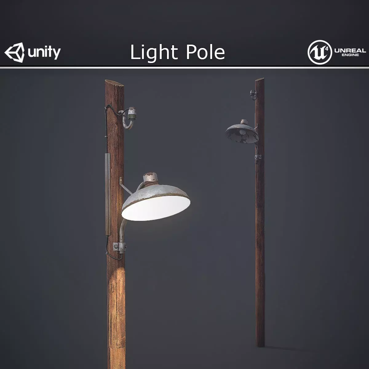 Light Pole Low-poly 3D model_0