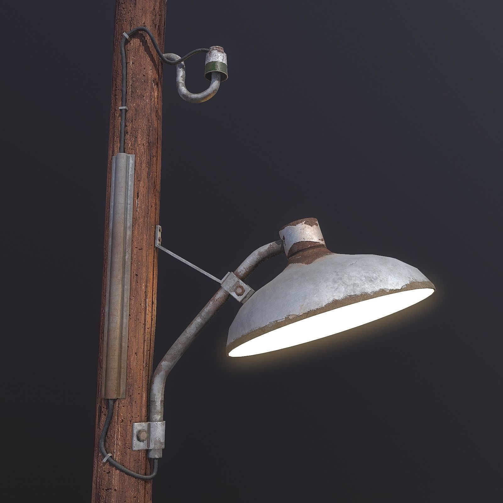 Light Pole Low-poly 3D model_8