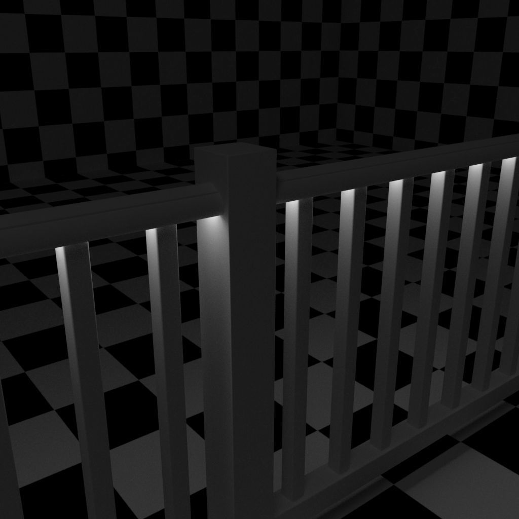 Exterior Railing - White Vinyl - Style 1 3D model_10