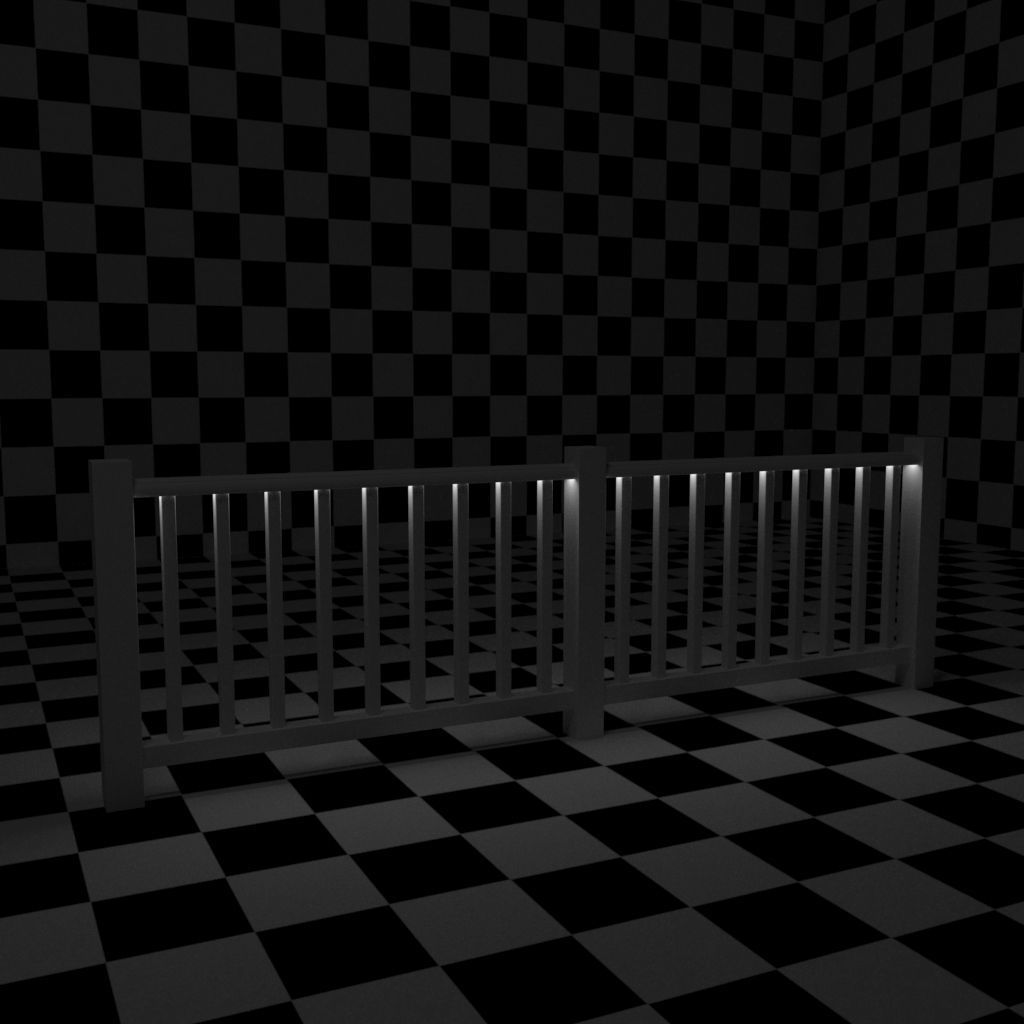 Exterior Railing - White Vinyl - Style 1 3D model_19