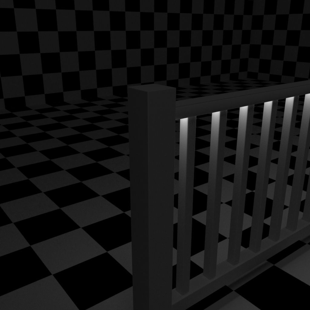 Exterior Railing - White Vinyl - Style 1 3D model_12