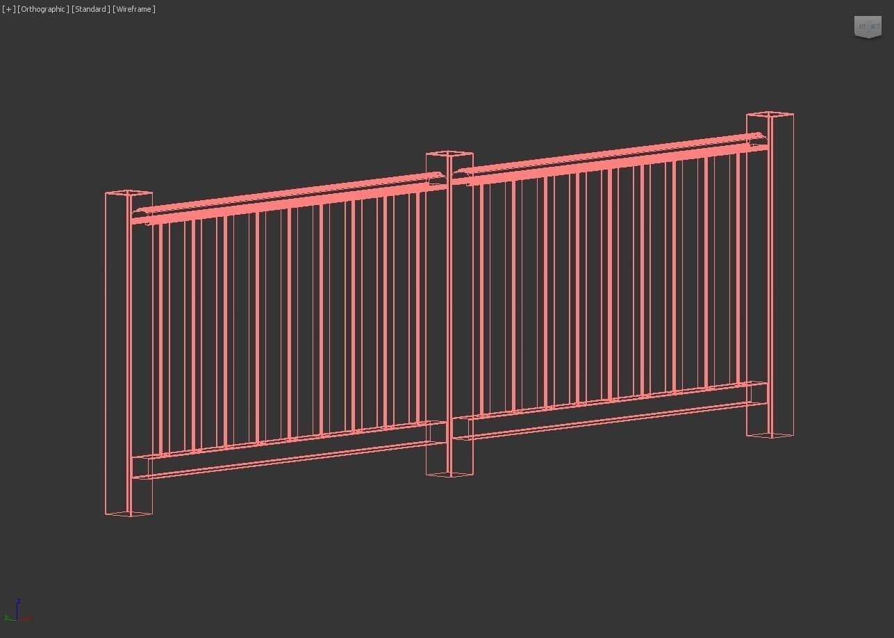 Exterior Railing - White Vinyl - Style 1 3D model_22