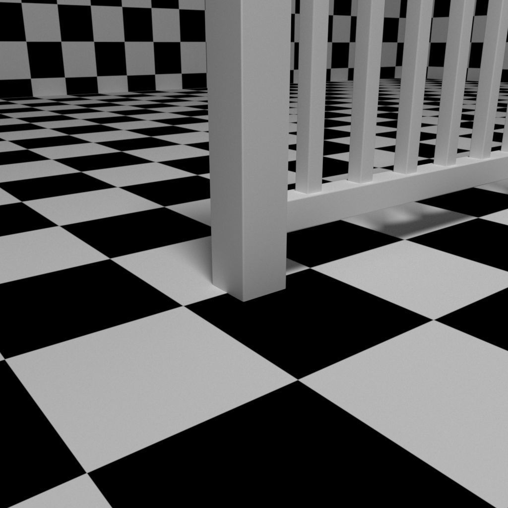 Exterior Railing - White Vinyl - Style 1 3D model_3