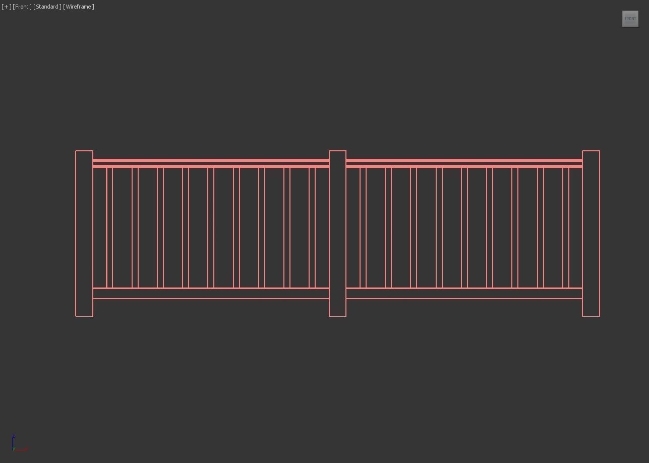 Exterior Railing - White Vinyl - Style 1 3D model_20