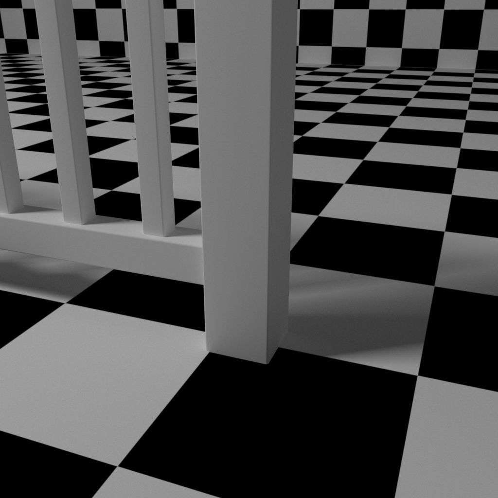 Exterior Railing - White Vinyl - Style 1 3D model_7