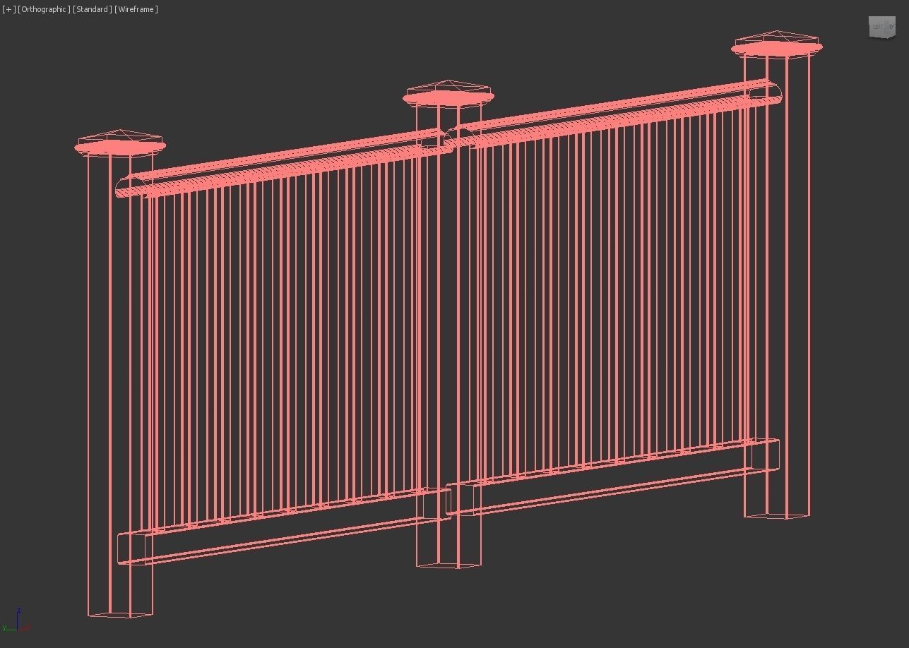 Exterior Railing - White Vinyl - Style 2 3D model_22