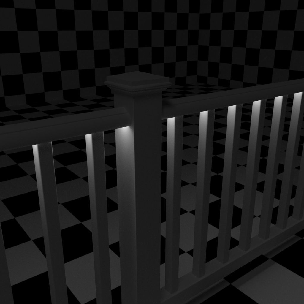 Exterior Railing - White Vinyl - Style 2 3D model_10